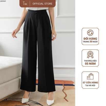 Quần ống suông 2 ly bụng túi chéo TIIN STORE Q0D069