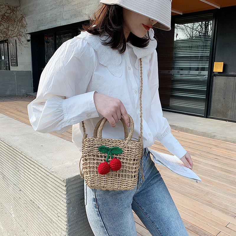 Túi hộp đan cói Cherry Labonia