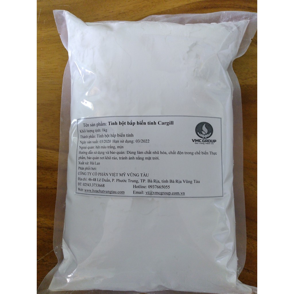 BỘT BẮP BIẾN TÍNH – BỘT CARGILL làm chất độn thực phẩm giò chả, xúc xích, nem chua, lạp xưởng.... TÚI 1KG