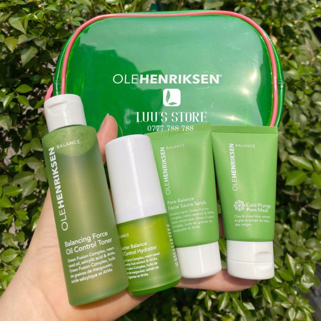 OleHenriksen - Set dưỡng kiềm dầu, mụn 4 món Balance Babies kèm túi