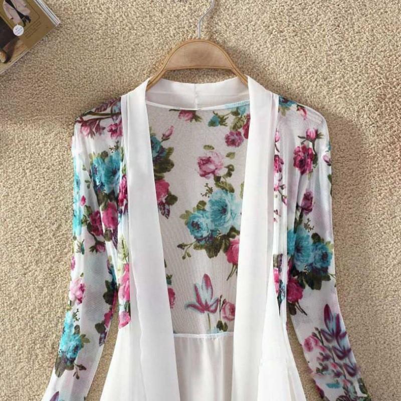 Áo khoác Cardigan họa tiết hoa thời trang phong cách cho nữ