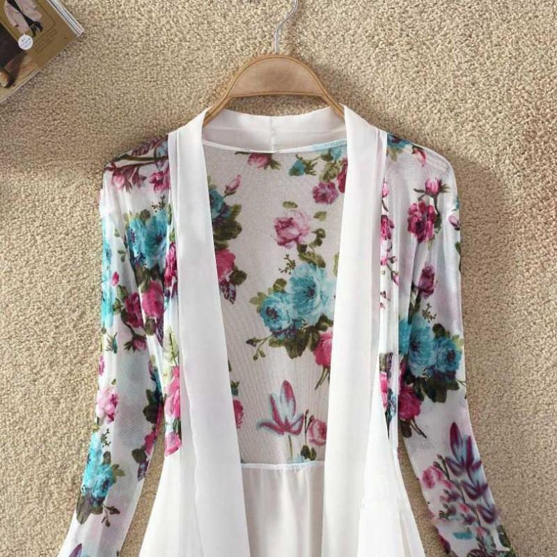 [Mã FASHIONT4WA2 giảm 10K đơn 50K] Áo khoác Cardigan họa tiết hoa thời trang phong cách cho nữ