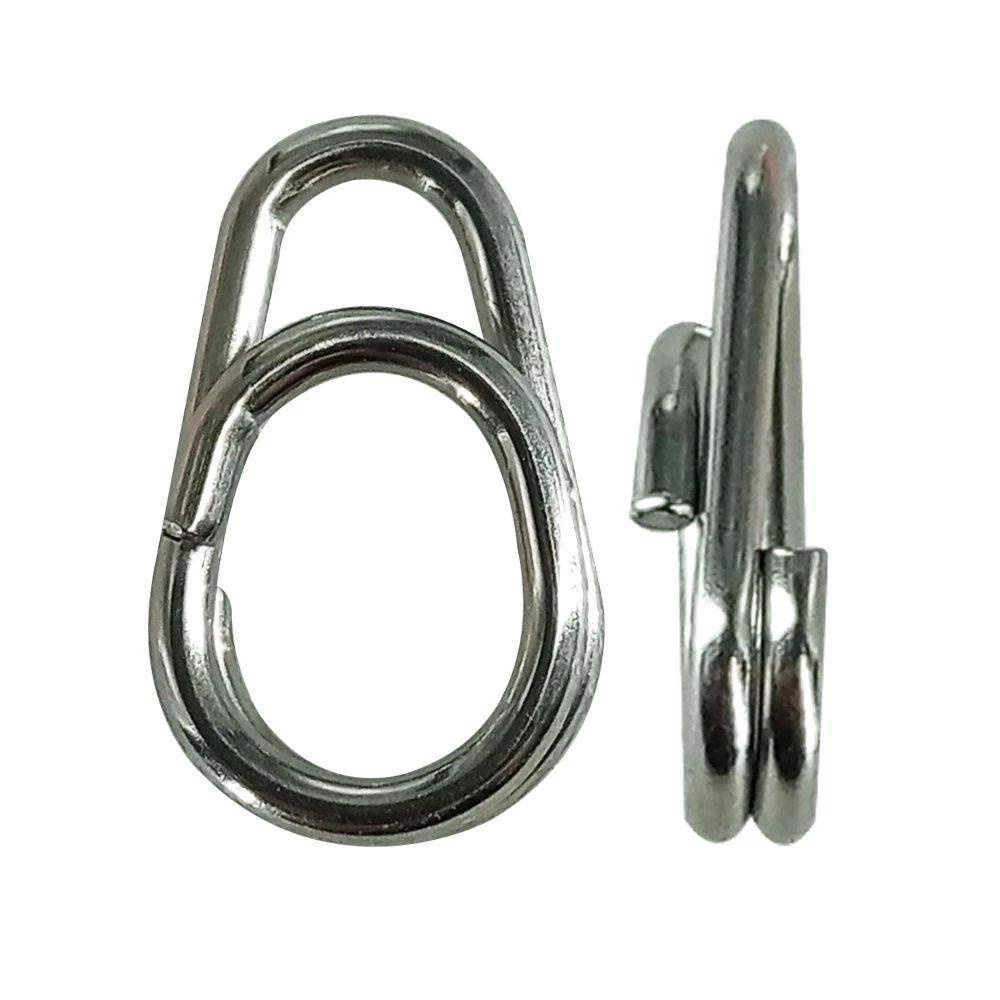 Set 20 móc nối mồi câu cá hình hình bầu dục bằng thép không gỉ chất lượng cao
