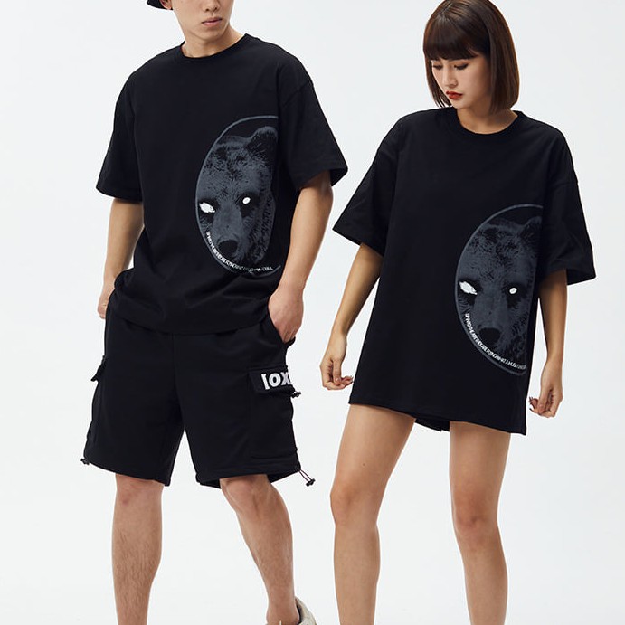 Áo phông KAT UNISEX trăng sói 2 màu đen trắng đủ size từ 45-90kg