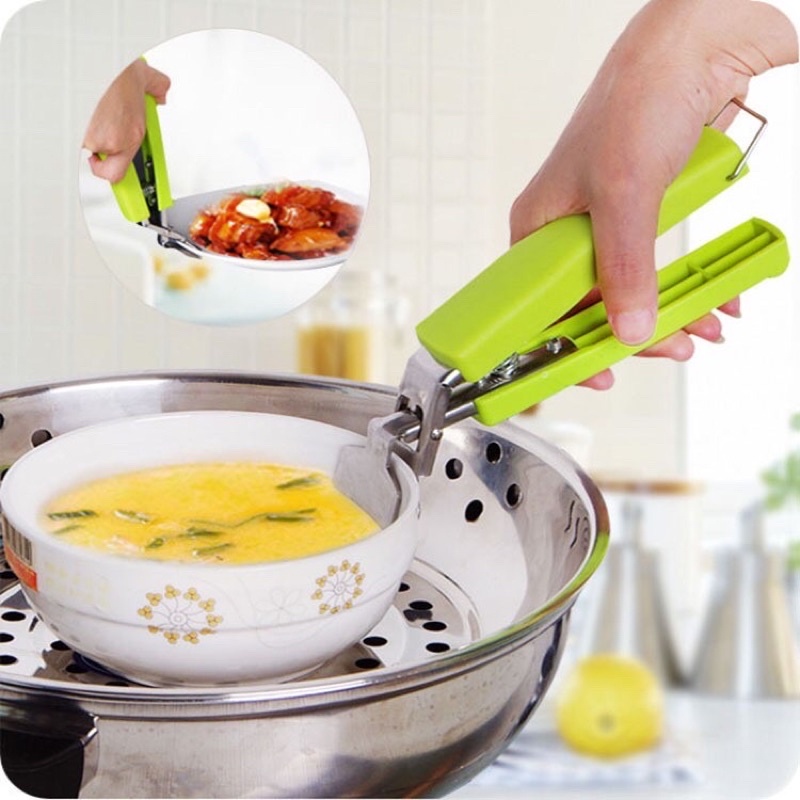 Combo Kẹp Gắp Đồ Nóng, Đồ Hấp KIM LOẠI T1 Thông Minh - Dụng Cụ Gắp Inox Có Lò Xo