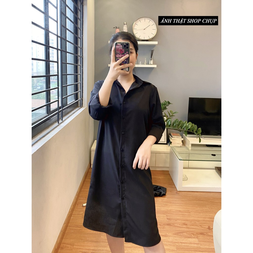Đầm Sơ Mi ⚡️𝐁𝐈𝐆𝐒𝐈𝐙𝐄⚡️ Váy Dáng Suông Gọn Người Che Khuyết Điểm Thoải Mái Dễ Chịu Khi Mặc | BigBuy360 - bigbuy360.vn
