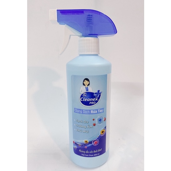 DUNG DỊCH RỬA TAY DR.CLEANEX PRO 500ML/ DUNG DỊCH SÁT KHUẨN TAY/ XỊT RỬA TAY KHÔ