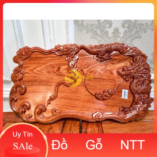 Khay trà rồng gỗ hương đá KT201