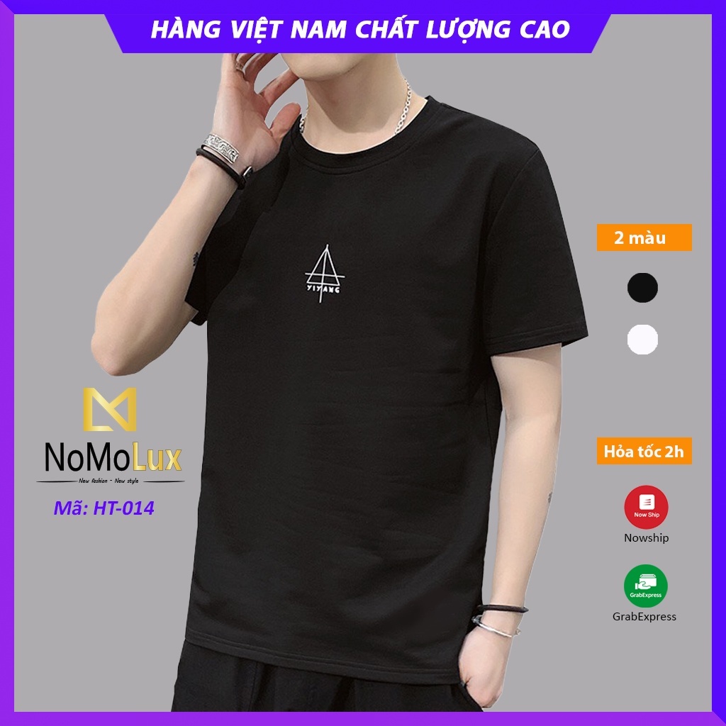 Áo thun nam cộc tay  Freeship  Áo thun nam cổ tròn NoMoLux mã HT014 chất thun cotton co dãn mềm mại