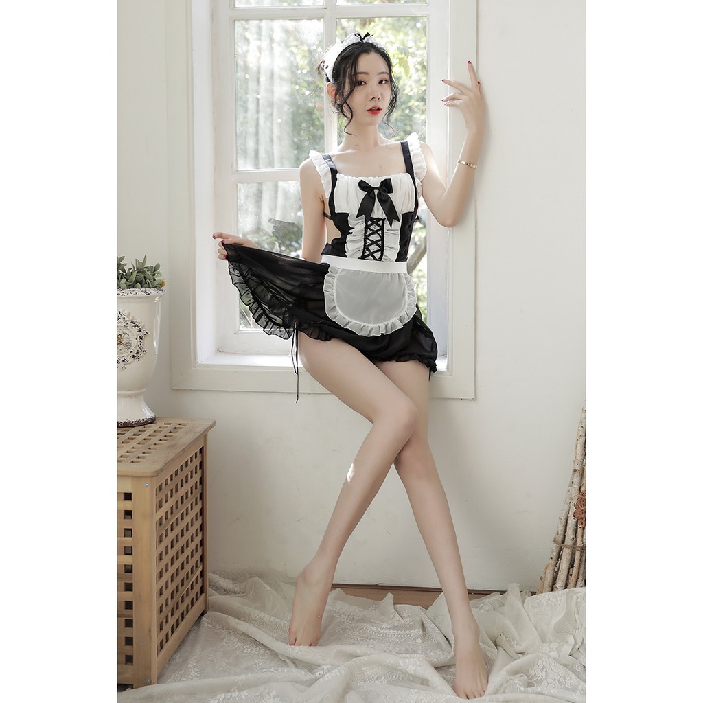 Đồ ngủ sexy cosplay hầu gái cao cấp hở lưng gợi cảm 5149