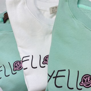 Áo nỉ sweater Yellow Flicker hình thật (form unisex)