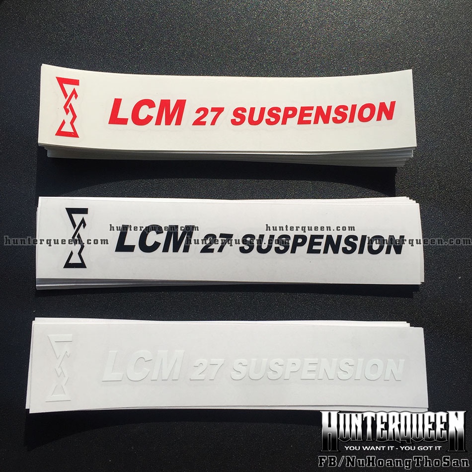 Cặp 2 tem LCM 27 Suspension dán phuộc, đổi màu theo ý. Decal cao cấp chống nước, không lo bong tróc