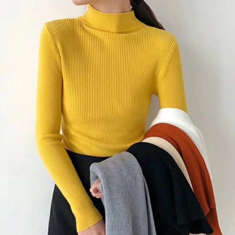 May Shop - Áo len tăm Hàn Quốc cổ 3p mềm mịn