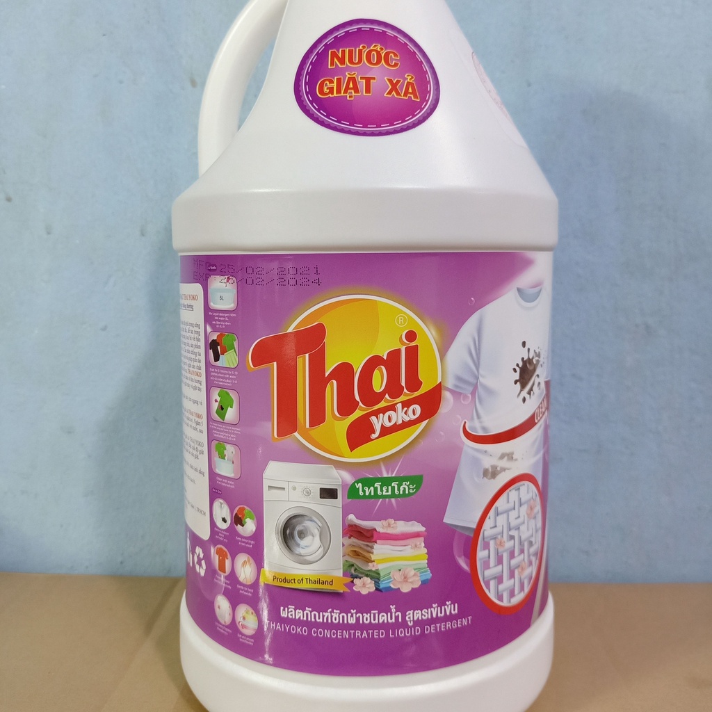 Nước giặt xả Thaiyoko màu tím 3500ml hàng thái lan chính hãng hương nước hoa