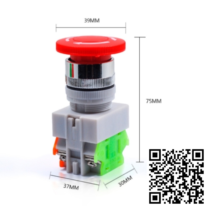 Công tắc dừng LAY37-11ZS nhấn giữ đầu nấm dù màu đỏ phi 22mm giá tốt