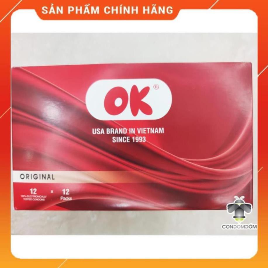 Hộp 144 chiếc Bao cao su OK Original kế hoạch hóa gia đình /áo mưa