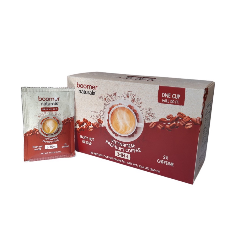 Cafe Hòa Tan Boomer - Xuất khẩu Mỹ - Hộp 20 gói 18gr | BigBuy360 - bigbuy360.vn