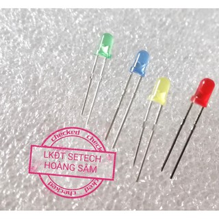 Gói 10 LED Diode F3 F5 3mm/5mm phủ màu đỏ, xanh lá,xanh dương, vàng