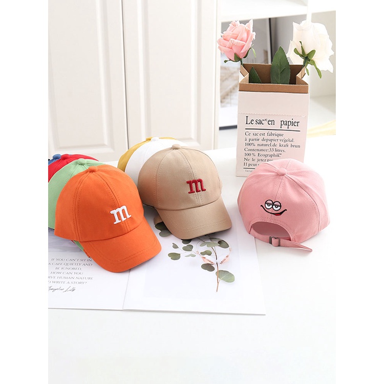 Mũ lưỡi trai thêu chữ dễ thương cho bé