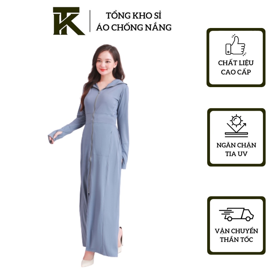 Choàng nắng 2 lớp có lưới thoáng khí, làm mát