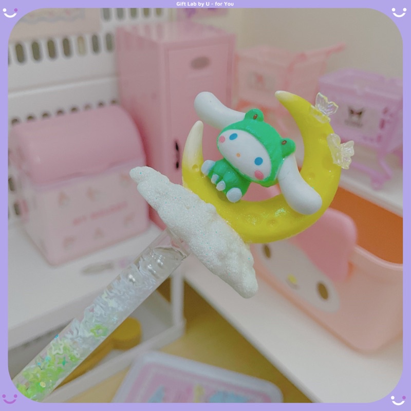 Bút unboxing tiểu thư dễ thương dọc giấy cắt washi/sticker charm sanrio | handmade