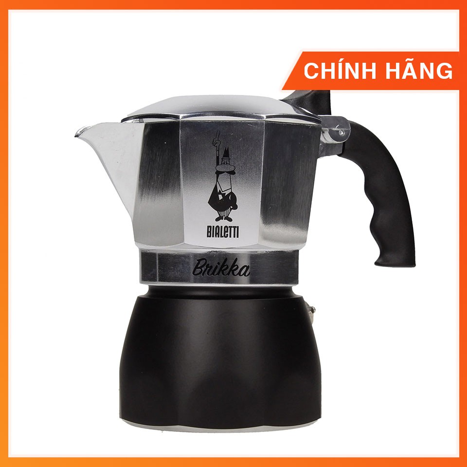 Ấm Moka Bialetti Brikka 2 cup (Phiên bản 2020 mới) với van áp suất độc quyền | Made in Romania