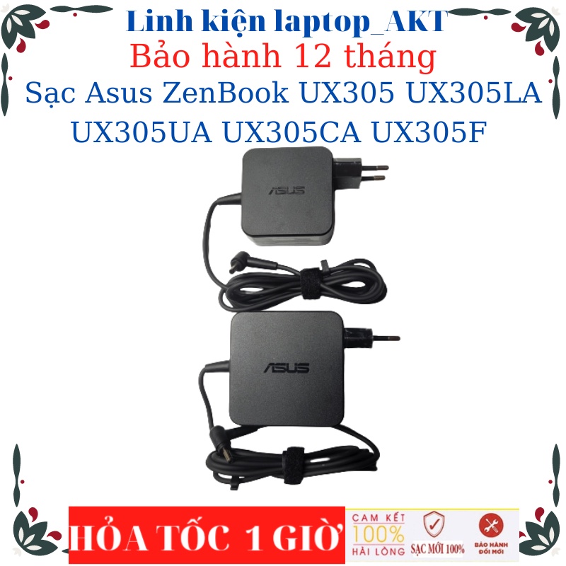 Sạc Laptop Asus ZenBook UX305 UX305LA UX305UA UX305CA UX305F Sạc 19V-2.37A/3.42A-45W/65W- vuông chân nhỏ(4.0*1.35mm)