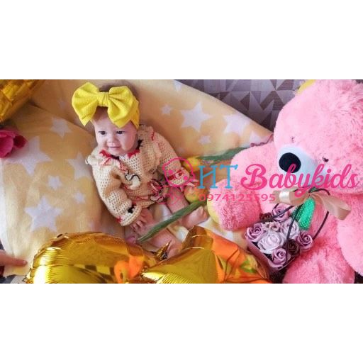 Băng Đô Turban Thắt Nơ Chất Liệu Cotton Dễ Thương Cho Bé Gái