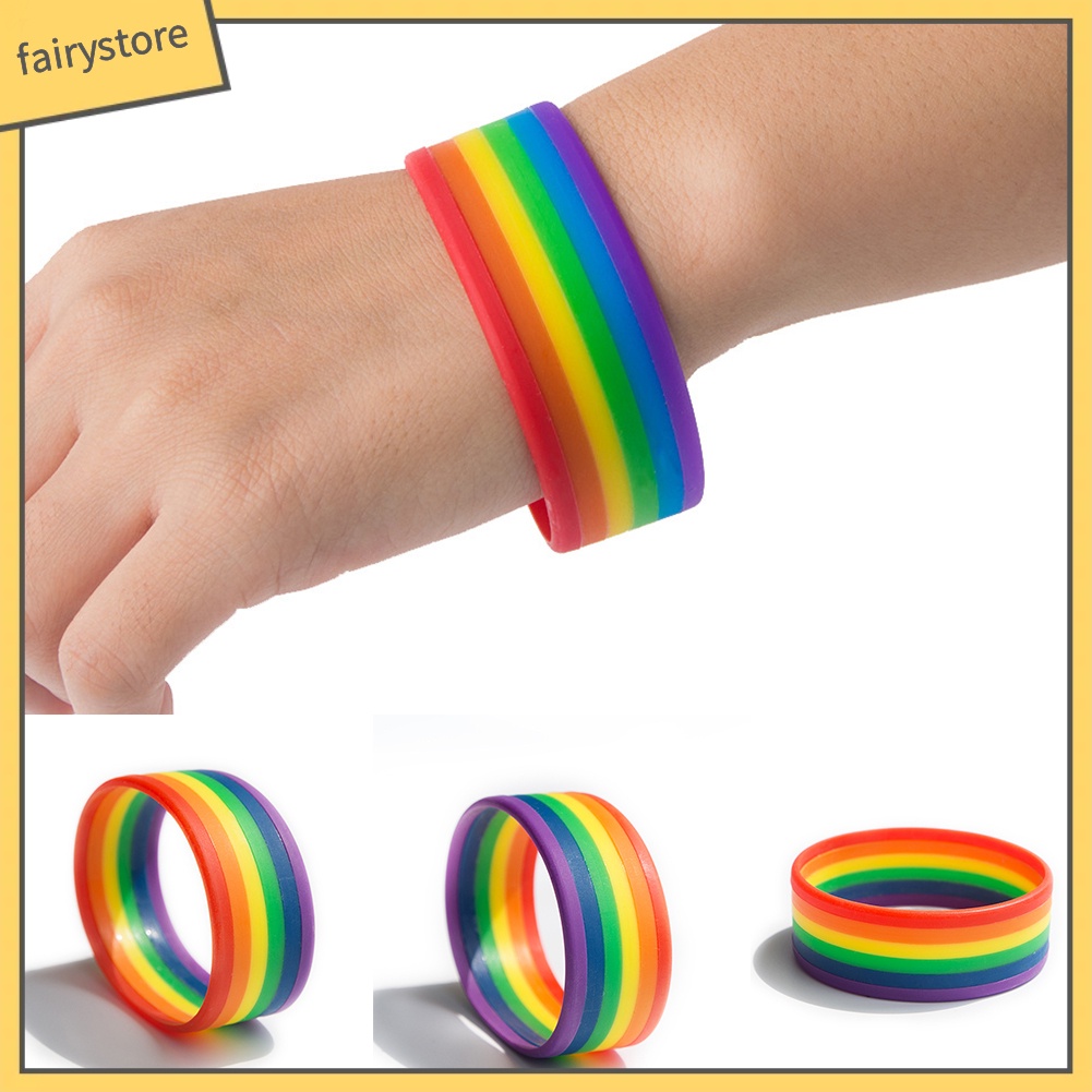Vòng Tay Fmen 's Rainbow Band Silicone Cho Nam Và Nữ