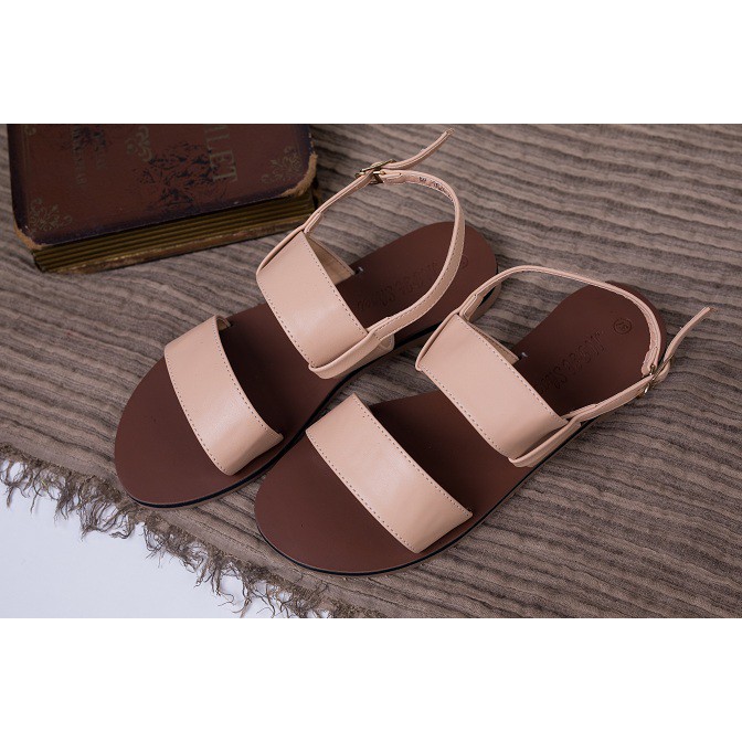 Giảm sâu - giày sandal 2 quai hiệu MPH Shoes - giày sandal nữ thời trang-sandal cao cấp- kem