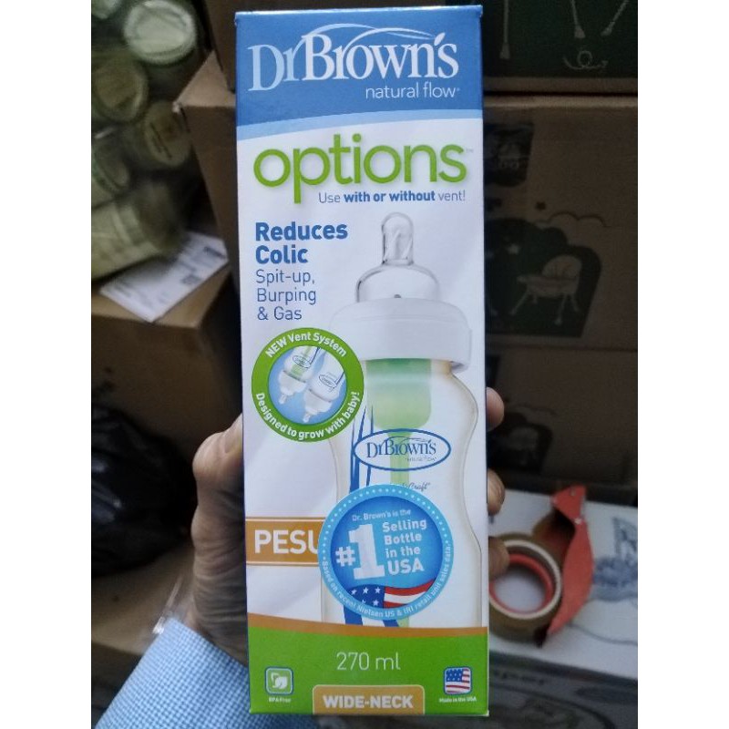 Bình sữa Dr Brown's Options PESU cổ rộng 150ml và 270ml