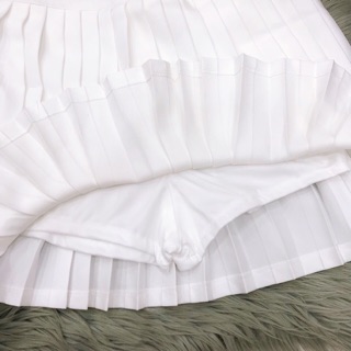 Set áo phi nơ cúp ngực eo khoen+ váy dập ly xoè