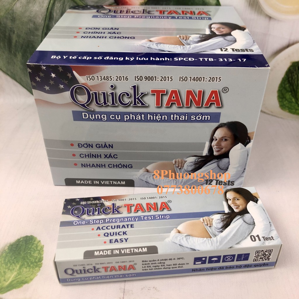 Dụng cụ phát hiện thai sớm QuickTana tiện lợi, chính xác ( 1 Que ) - Que thử thai QuickTana 5mm phát hiện thai sớm