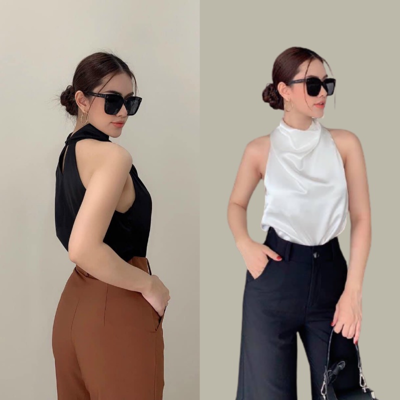 Áo yếm phi lụa sang chảnh, trẻ trung, đơn giản thích hợp đi chơi