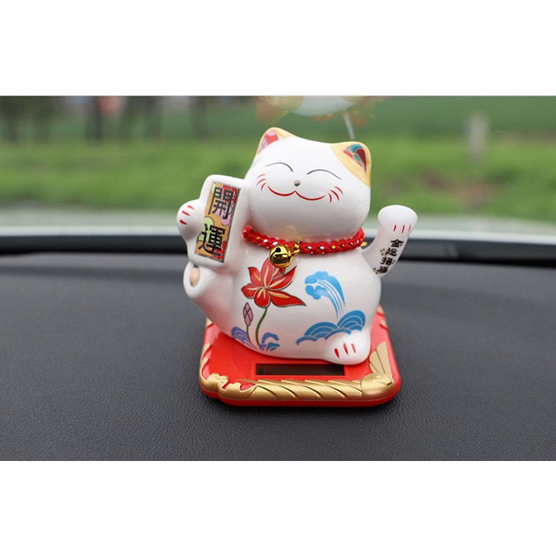 Mèo Thần Tài năng lượng mặt trời trang trí phong thuỷ