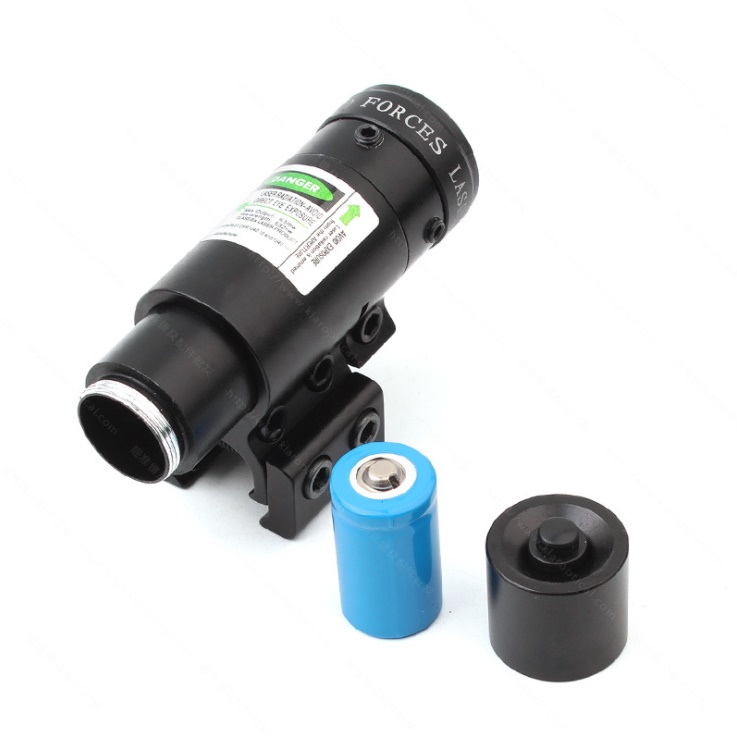 Đèn Laze Tia XANH dùng Pin Sạc Nhiều Lần 14250 - Đèn cao cấp chỉnh được tâm tia Laser -----