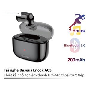 Baseus Encok WM01 TWS - Tai Nghe Nhét Tai Không Dây | Bluetooth 5.0, Chống Ồn, Chống Nước, Dùng Cho IOS Android