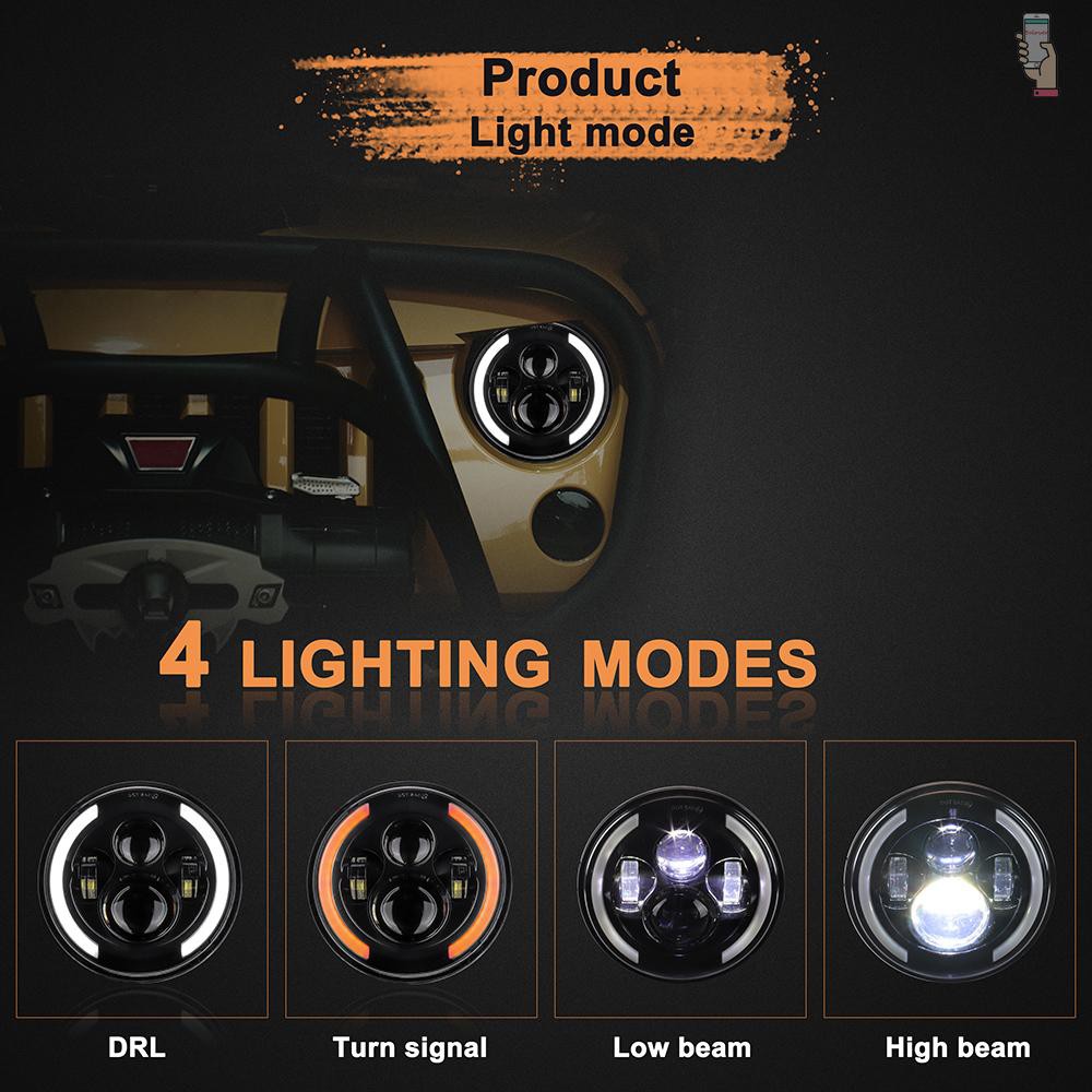 Đèn Pha Led 7 Inch 12V/24V Phong Cách Retro Cho Xe Mô Tô Jeep Wrangler