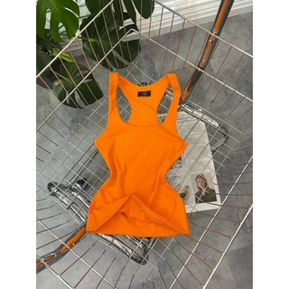 Áo ba lỗ hai lớp dáng dài chất cotton