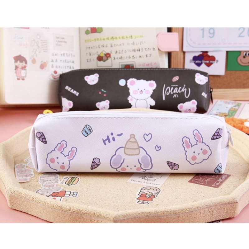 Hộp bút PU nhiều hình cute giao ngẫu nhiên
