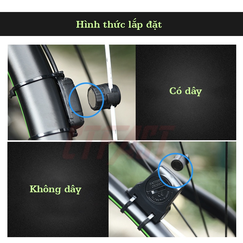 Đồng hồ xe đạp không dây CTFAST-INBIKE đo vận tốc, quãng đường, thời gian màn hình LCD chống nước