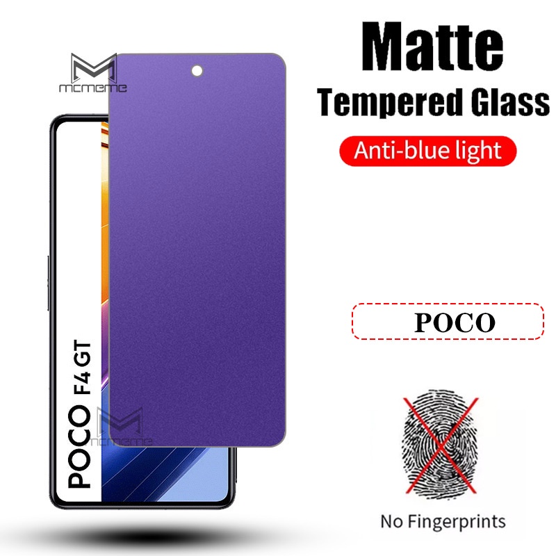 Cường Lực Màn Chống Vân Tay Kính ánh sáng xanh bảo vệ mắt cao cấp dành cho Xiaomi POCO F5 F6 C65 X5 M5 M5s M6 C40 X4 X3 NFC M4 M3 F3 F4 GT F2 Pro PocoPhone F1