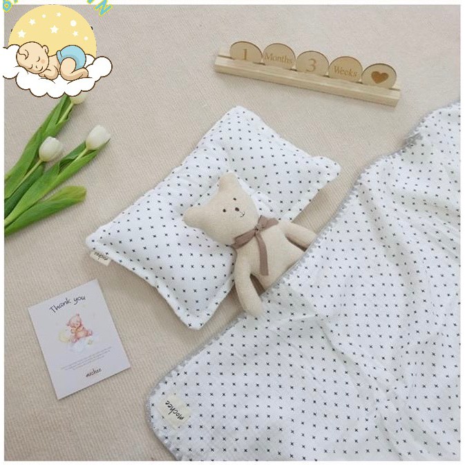 SET CHĂN MỎNG KÈM GỐI MOCHEE VẢI XÔ MUSLIN