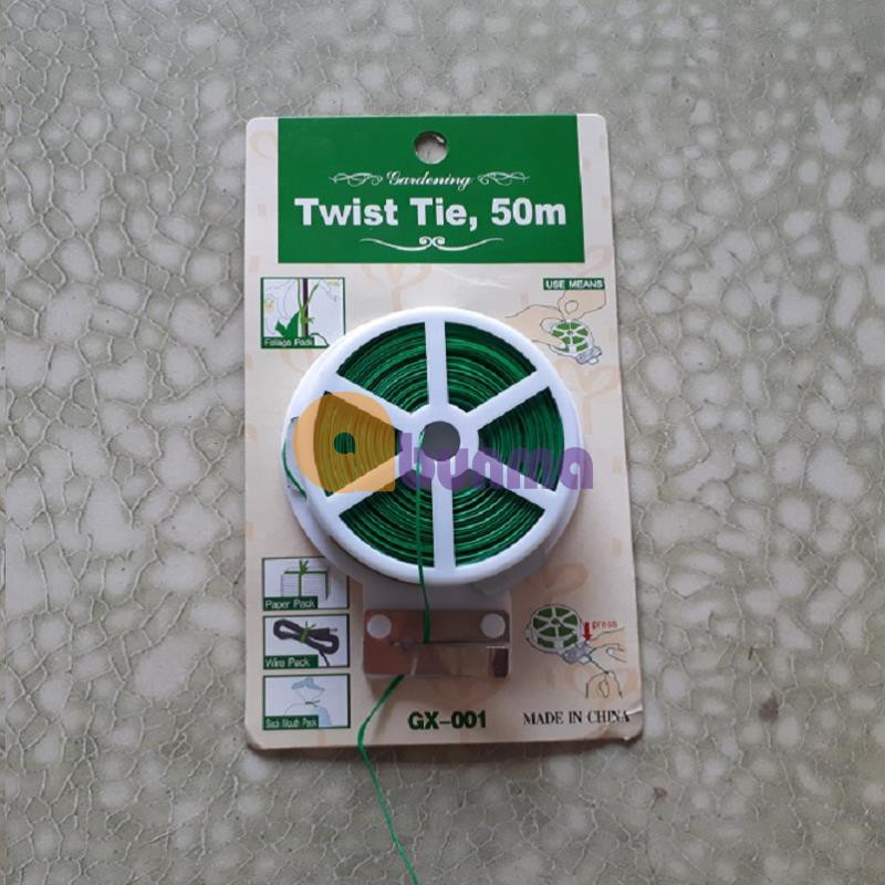 Cuộn dây buộc đồ đa năng Twist Tie GX-001, 50m (Dây nhựa, lõi kẽm)