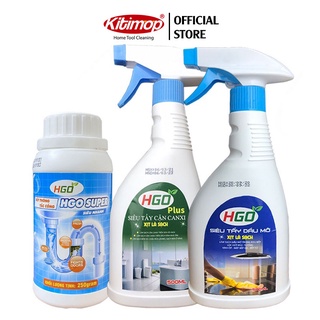 Combo 3 chai tẩy cặn canxi + tẩy dầu mỡ + bột thông cống HGO-NEW3 tiết kiệm 20%