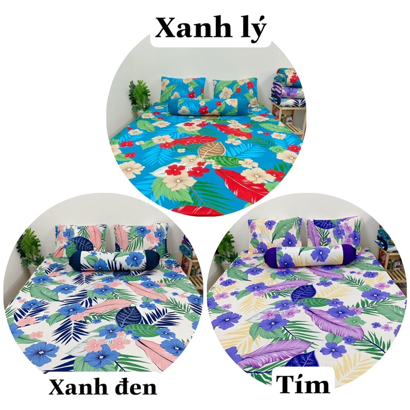 bộ drap thun hàn quốc mẫu hoa (4-5 món)