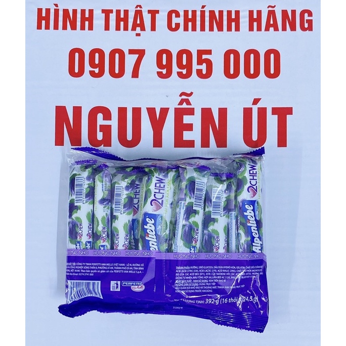 kẹo mềm alpenliebe hương nho lốc 16 thỏi