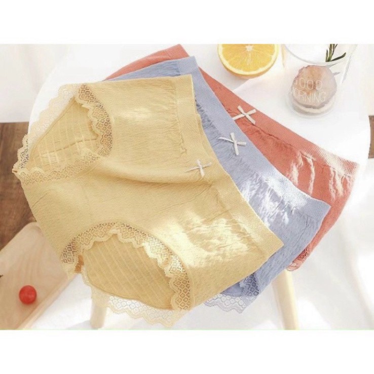 SÉT 10 quần lót nữ dệt kim vân sọc nhún