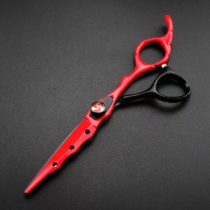 6.0 inch Bộ kéo cắt tóc Nhật Bản cao cấp màu đen đỏ với máy cạo râu,DÙng cho Salon - Barber Shop Kéo làm tóc chuyên nghiệp