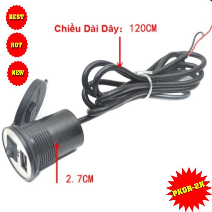 Bộ Sạc gắn Cho Xe Máy Sạc Điện Thoại Khi Đi Xa 5*